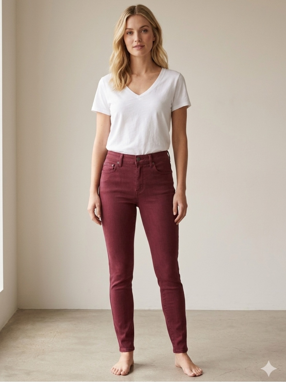 GAP 1969 Burgundy High-Rise Resolution True Skinny Jeans- Size 26R
